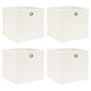 vidaXL opbevaringskasser 4 stk. 32x32x32 stof hvid