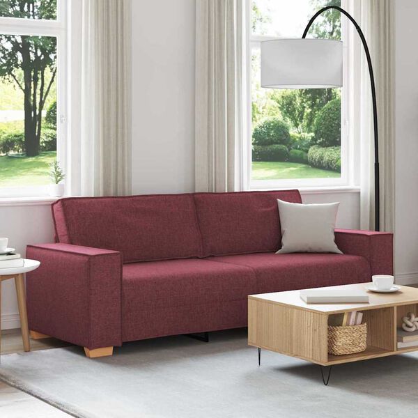 vidaXL 3-personers sofa vinrød 180 cm stof