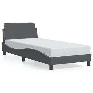 vidaXL sengestel Dover m&oslash;rkegr&aring; 90x190 cm fl&oslash;jl