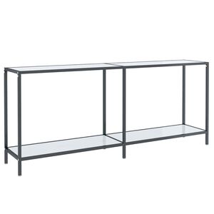 vidaXL konsolbord 180x35x75,5 cm h&aelig;rdet glas hvid