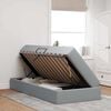 vidaXL Seng med opbevaring og madras Lysegr&aring; 90 x 200 cm Polyester