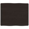 vidaXL bordplade 60x50x(2-6) cm naturlig kant behandlet tr&aelig; m&oslash;rkebrun