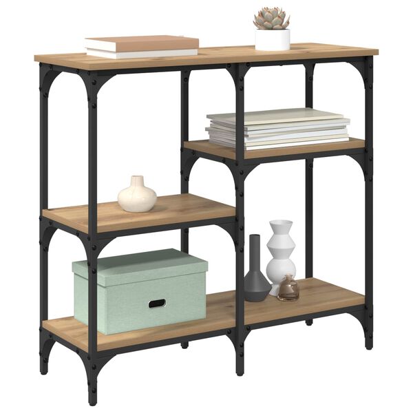 vidaXL Konsolbord Artisan Egetr&aelig; 80 x 29 x 75 cm Konstrueret tr&aelig;