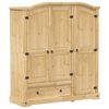 vidaXL kl&aelig;deskab Corona 151,5x52x170 cm massivt fyrretr&aelig;
