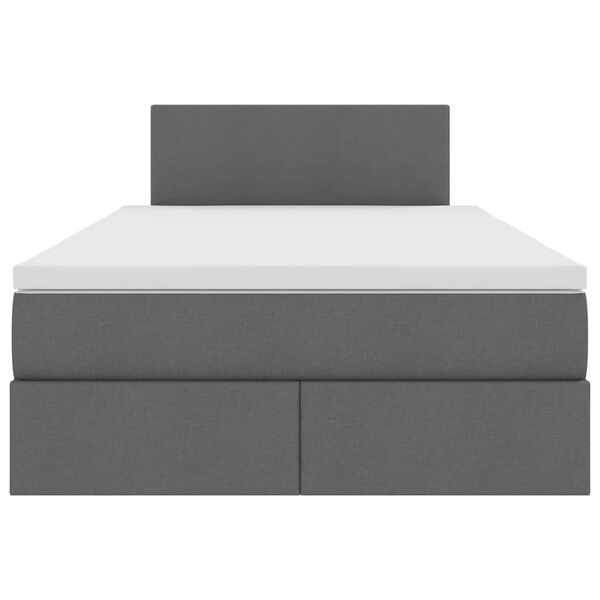 vidaXL Seng med opbevaring og LED Mørkegrå 120 x 190 cm Polyester
