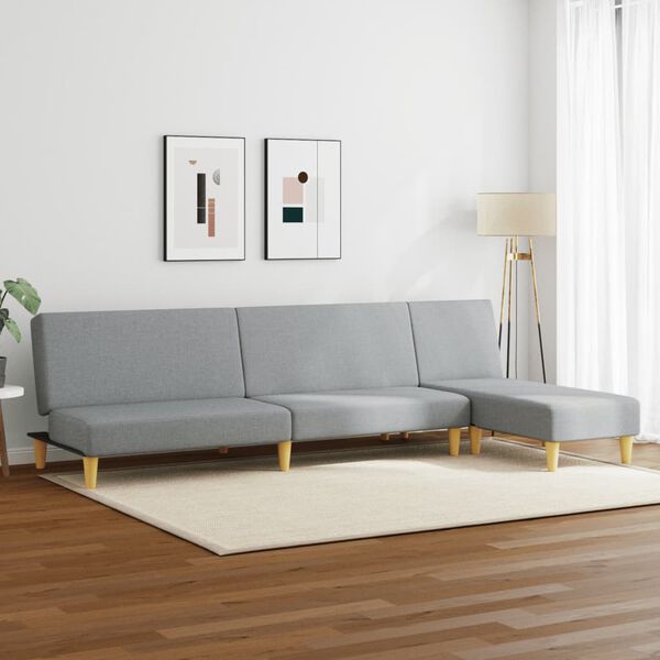 vidaXL sofasæt 2 dele stof lysegrå