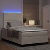 vidaXL LED Box Spring Bed Creme og hvid 120 x 200 cm Velourstof