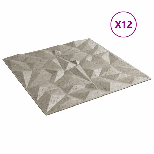 vidaXL V&aelig;gpaneler 12 pcs Amethyst Beton 50 x 50 cm XPS Skum