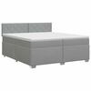 vidaXL Boxmadras med topmadras Lysegr&aring; 200 x 200 cm Stof