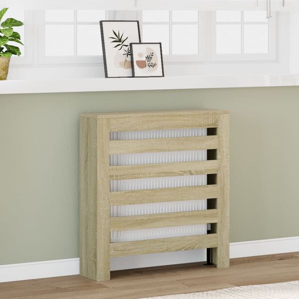 vidaXL radiatorskjuler 78x20x82 cm konstrueret tr&aelig; sonoma-eg