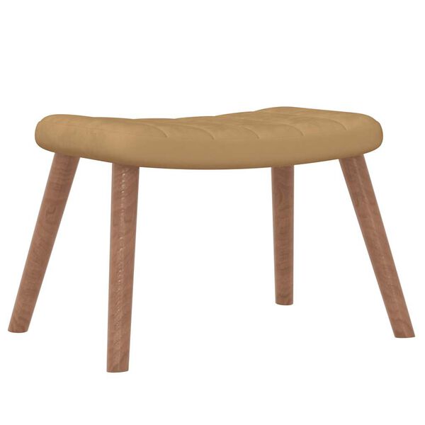 vidaXL gyngestol med fodskammel fl&oslash;jl brun