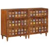 vidaXL Sideboard 2 pcs Valn&oslash;d 60 x 33 x 75 cm Massivt mangotr&aelig;