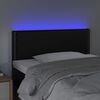 vidaXL sengegavl med LED-lys 90x5x78/88 cm kunstl&aelig;der sort