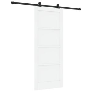 vidaXL Skyded&oslash;r Hvid og sort 83 x 202 cm Massivt fyrretr&aelig;