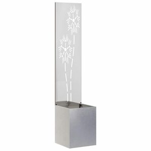 vidaXL Have privatliv sk&aelig;rm Blomstret S&oslash;lv 32 x 150 cm Rustfrit st&aring;l