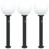 vidaXL pullertlamper med sensor 3 stk. 80 cm sort IP44
