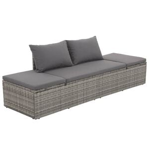 vidaXL solseng gr&aring; 195 x 60 cm polyrattan