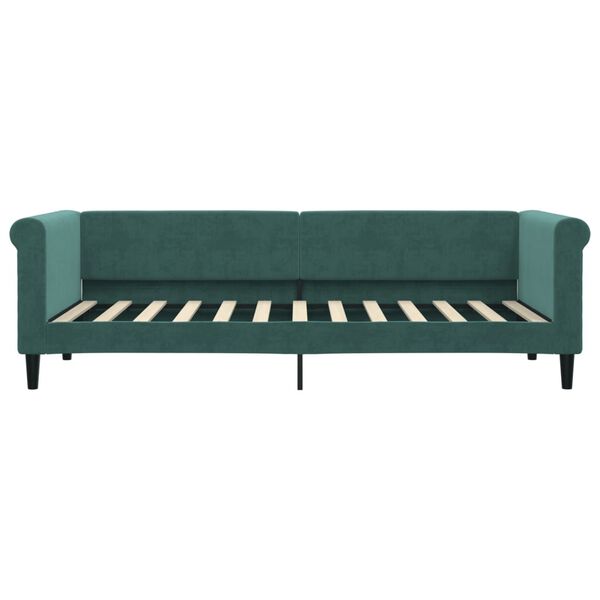 vidaXL daybed 80x200 cm velour mørkegrøn