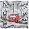 vidaXL foldbar rumdeler 200 x 170 cm London bus sort og hvid
