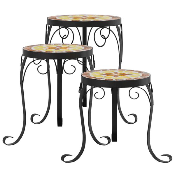 vidaXL planteborde 3 stk. keramik terracotta og hvid