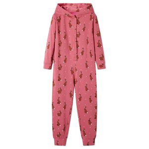 Onesie med h&aelig;tte til b&oslash;rn str. 116 gammelrosa