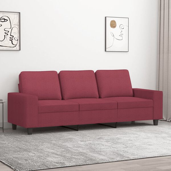 vidaXL 3-personers sofa 180 cm stof vinr&oslash;d