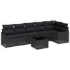 vidaXL Havesofa S&aelig;t 7 stk. Sort polyrattan