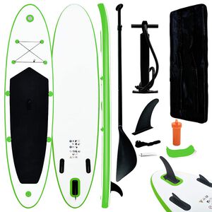vidaXL oppusteligt paddleboard gr&oslash;n og hvid