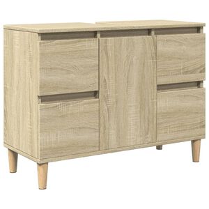 vidaXL underskab til h&aring;ndvask 80x33x60 cm konstrueret tr&aelig; sonoma-eg