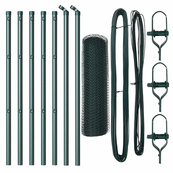 vidaXL Hegnsp&aelig;l Gr&oslash;n 10 x 0,5 m (25 mm mesh) St&aring;l og PVC