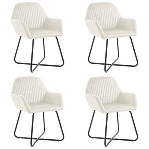 vidaXL spisebordsstole 4 stk. velour cremefarvet