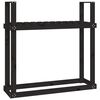 vidaXL br&aelig;ndestativ 1110x35x108,5 cm massivt fyrretr&aelig; sort