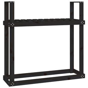 vidaXL br&aelig;ndestativ 1110x35x108,5 cm massivt fyrretr&aelig; sort