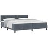 vidaXL Box spring seng med hovedg&aelig;rde M&oslash;rkegr&aring; 200 x 200 cm Fl&oslash;jl