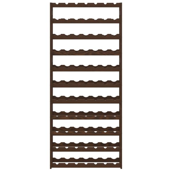 vidaXL vinreol til 77 flasker massivt fyrretræ brun