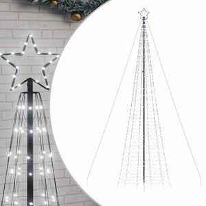 vidaXL LED-juletr&aelig; med spyd 1534 LED'er 500 cm koldt hvidt lys