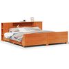 vidaXL sengeramme uden madras 180x200 cm massivt fyrretr&aelig; gyldenbrun