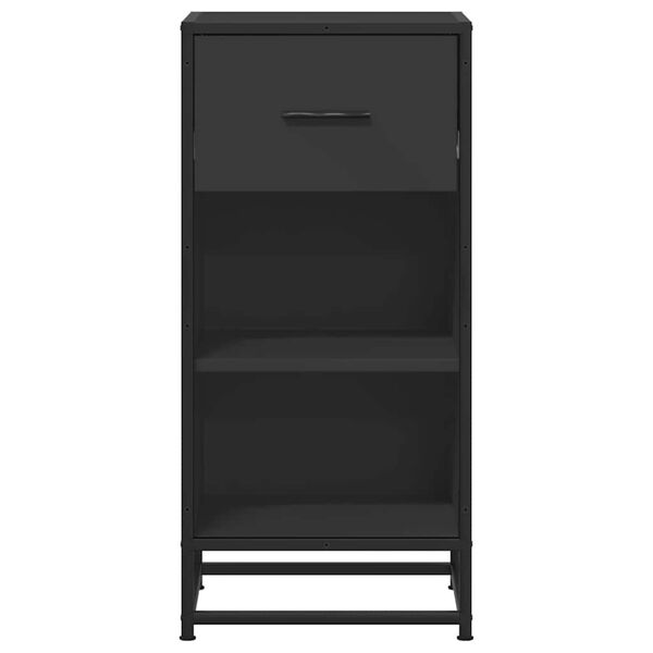 vidaXL skuffeskab 35,5x35x76 cm konstrueret tr&aelig; og metal sort