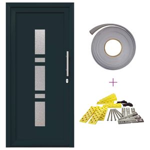 vidaXL Hovedd&oslash;r 108 x 208 cm PVC Antracit