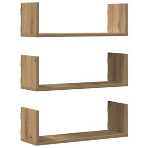 vidaXL v&aelig;ghylder 3 stk. 58x18x18 cm konstrueret tr&aelig; egetr&aelig;sfarve