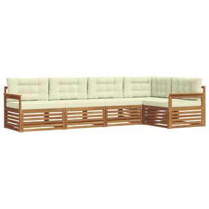vidaXL Udend&oslash;rs sofagruppe med pude 5 pcs Naturlig og Fl&oslash;de