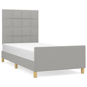 vidaXL Sengeramme uden madras Lysegr&aring; 80x200 cm Stof