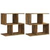 vidaXL sengeborde 2 stk. 50x30x51,5 cm konstrueret tr&aelig; r&oslash;get egetr&aelig;