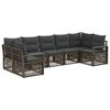 vidaXL Havesofa S&aelig;t 7 stk. 7-Antal s&aelig;der Gr&aring; polyrattan