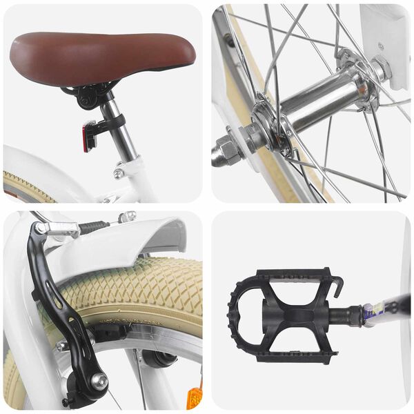 vidaXL B&oslash;rnecykel 18 tommer til 5-7 &aring;r gammel Hvid