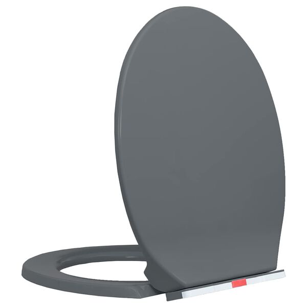 vidaXL toilets&aelig;de med soft close og quick release-funktion oval gr&aring;
