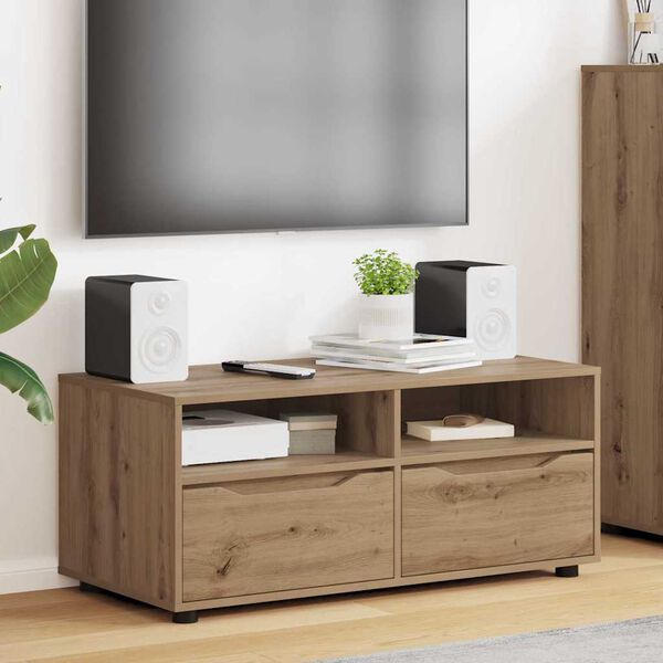 vidaXL TV-skab Artisan Egetr&aelig; 100 x 48 x 43 cm Konstrueret tr&aelig;