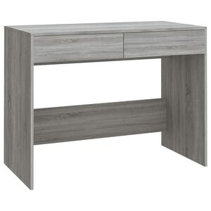 vidaXL skrivebord 101x50x76,5 cm konstrueret tr&aelig; gr&aring; sonoma-eg