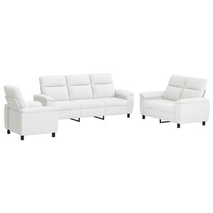 vidaXL Sofa S&aelig;t 3 pcs Hvid Stof