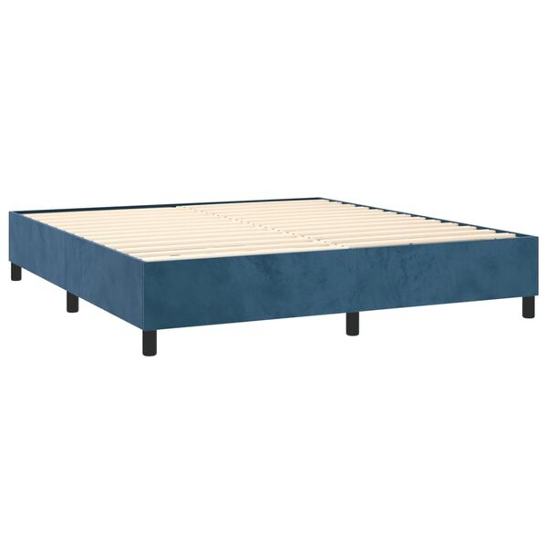 vidaXL Boxspring sengeramme M&oslash;rkebl&aring; 160x200 cm Fl&oslash;jl